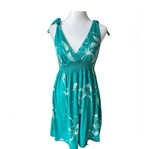 Women’s Size Small Petite American Eagles Outfitters V Neck Teal Halter Dress